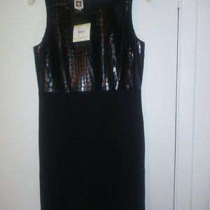 NWT Black Animal Embossed Print Sleeveless Dress.